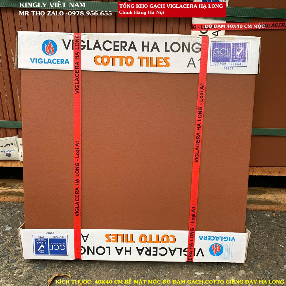 Gạch cotto giếng đáy 400x400 đỏ đậm A1